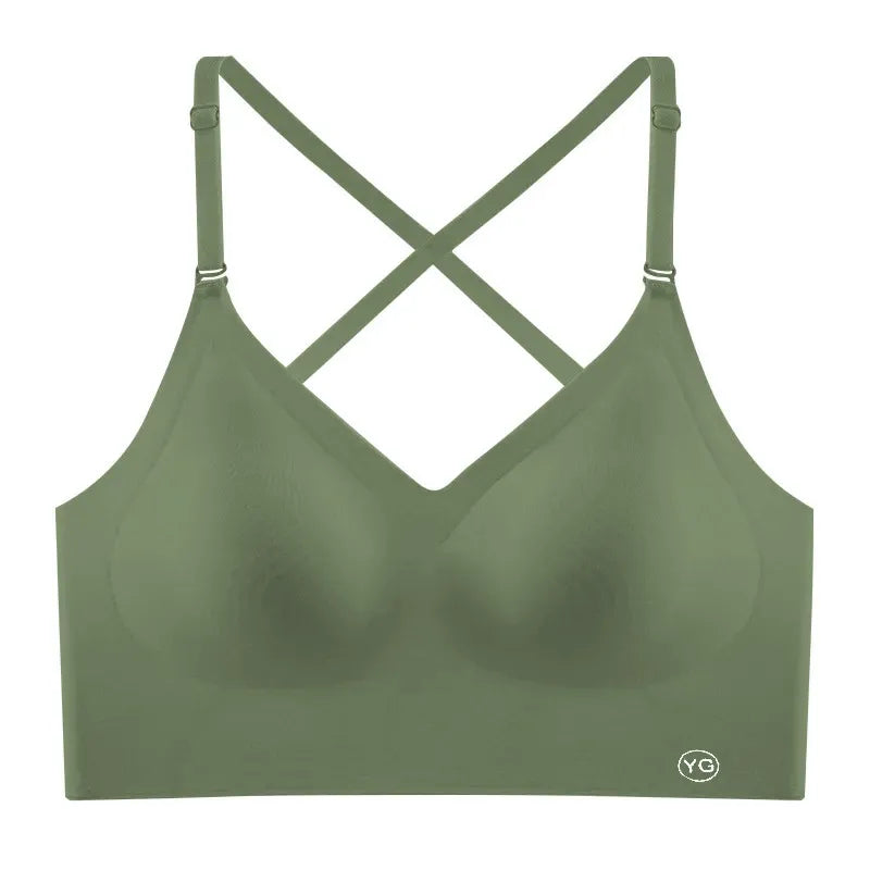 U-shaped beautiful back underwear for women with small chest gathered