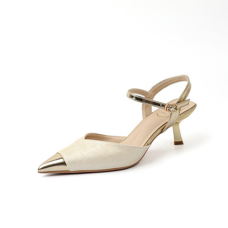 Women's Shoes Real Leather High-heeled Sandal Pointed Toe