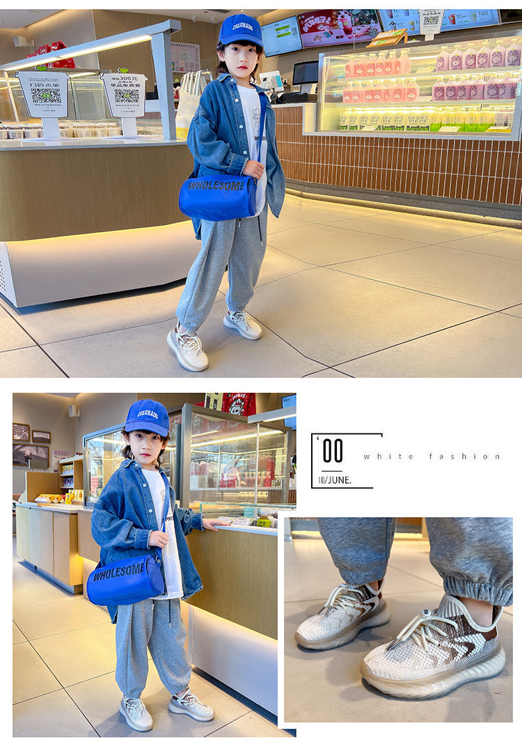 Children's Coconut Shoes Autumn Styles Boys Sneakers Breathable Mesh Shoes Fly Weaving Girls Casual Shoes Soft Sole baby