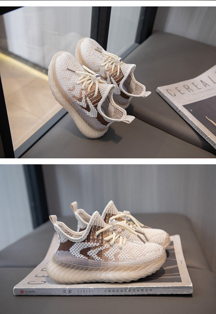 Children's Coconut Shoes Autumn Styles Boys Sneakers Breathable Mesh Shoes Fly Weaving Girls Casual Shoes Soft Sole baby