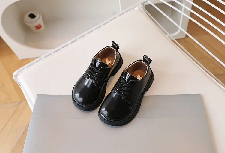 Children Shoes School Uniform Versatile Kids Leather Shoes Black Causal Boys Girls Fashion Performance Flat Shoes Simple Trend
