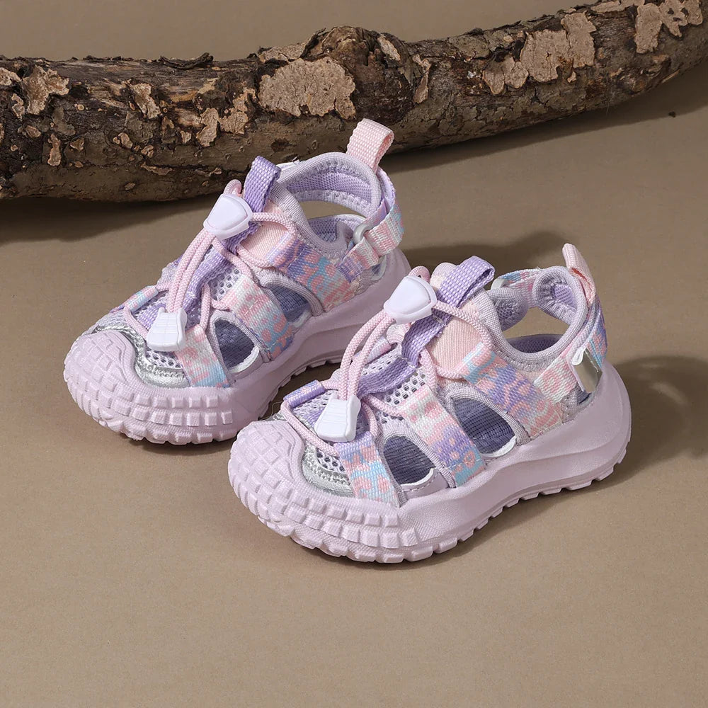 2025 New Summer Kids Sandals For Girls Mesh Flower Breathable Children Sport Shoes Soft Sole Toddler Girls Sandals Beach EU21-30