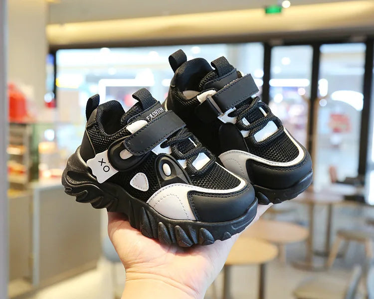 2025 New Spring Autumn Boys White Shoes Girls Breathable Mesh Casual Soft Sole Sneakers Kids Running Shoes Children Sports Shoes