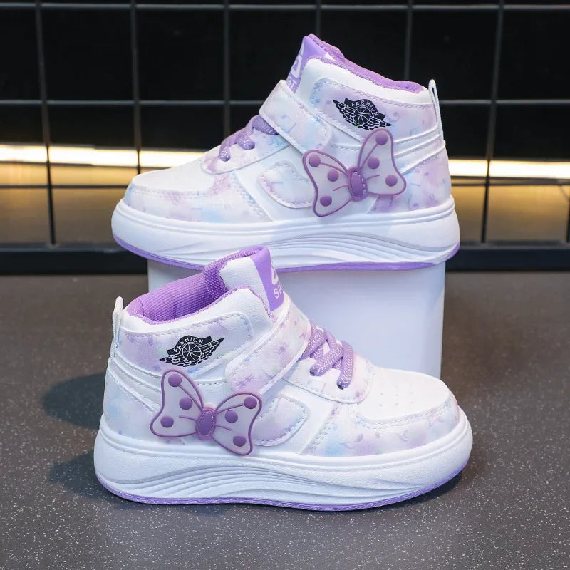 2025 Children's SneakersGirls Casual Shoes Student Shoes Anti-slip Teen Sport Pink Blue Shoes Size 26-37