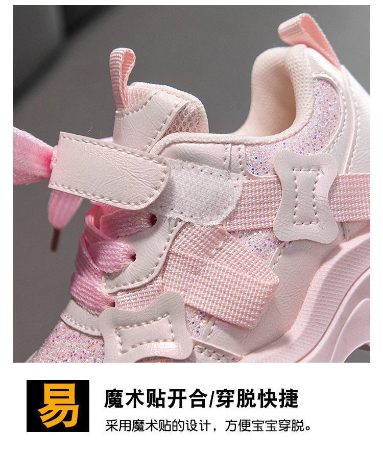 Fashion Versatile Sneakers for Girls 2026 New Autumn Toddler Running Shoes Soft Sole All-day Comfort Kids School Sports Sneakers