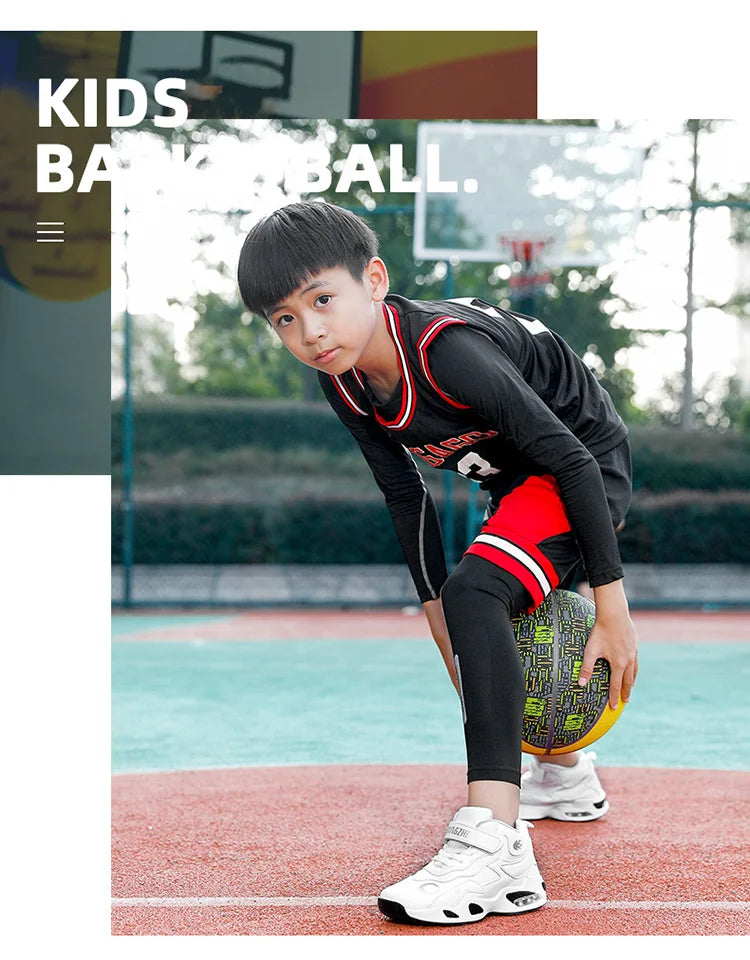 2024 Kids Basketball Shoes Boys Student Sports Shoes School Daily Outdoor Running Sneakers High Top Children Basketball Sneakers