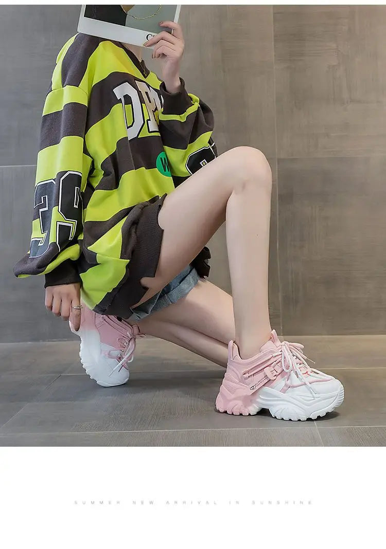 Women's Shoes Casual Shoes Spring Sneakers Platform Woman-shoes Tennis Female Fashion Thick Sole 2024 Roses Trainers Increased I