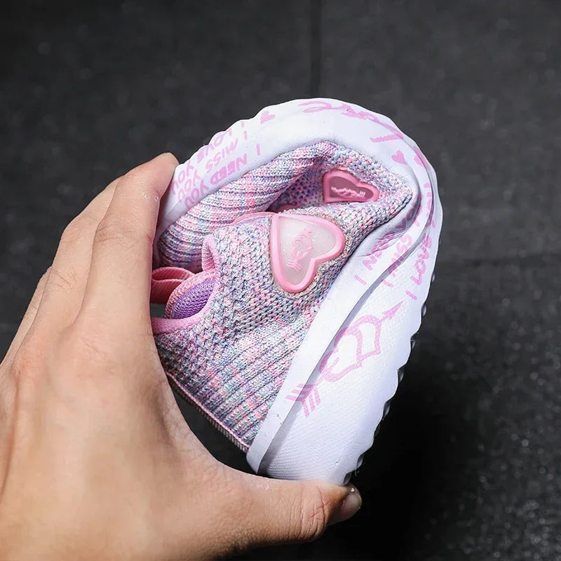 2025 Girls Casual Shoes Children Light Mesh Sneakers Kids Summer Autumn Tenis Cute Sport Cartoon Running Sock Footwear Female