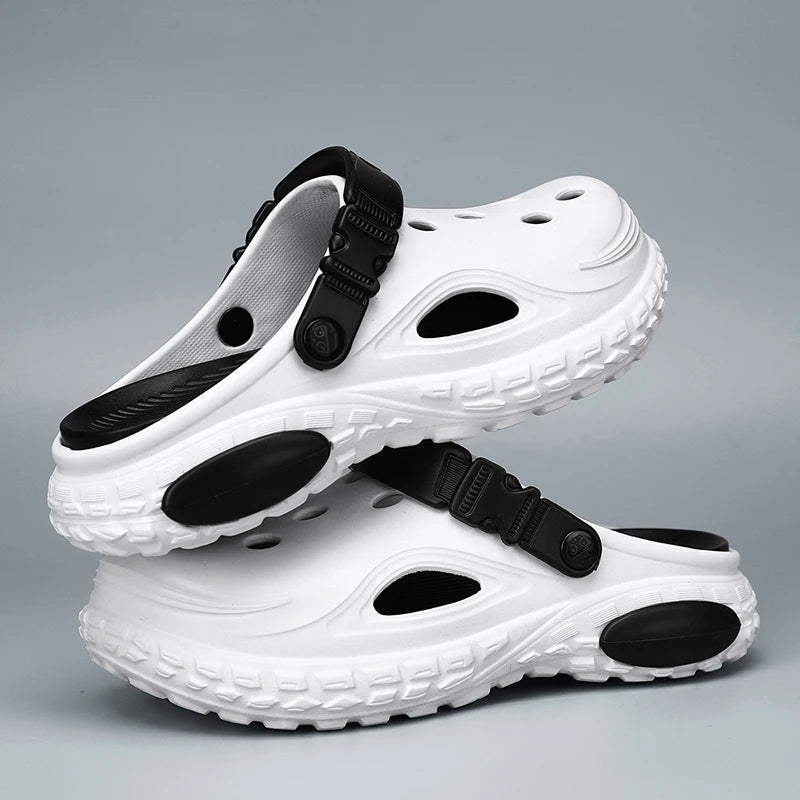 Summer Men's Thick Soled Non-Slip Breathable Toe-Cap Sandals Casual Beach Slippers