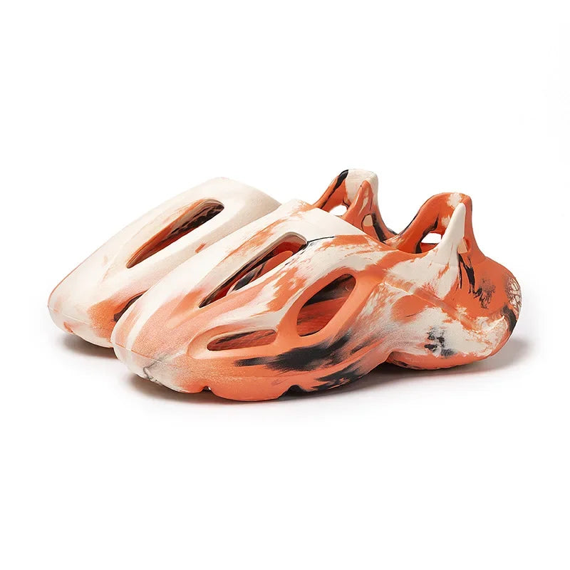 summer Home Slippers Non-Slip shoes man Beach Cloud Sandals House Flip Flops Leaf Platform Thick Bottom Soft Female Ladies 2025