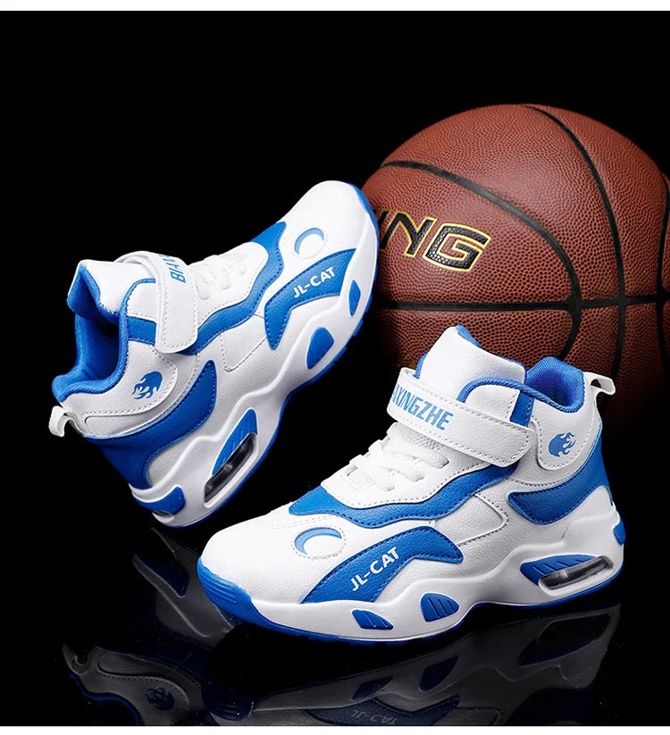 2024 Kids Basketball Shoes Boys Student Sports Shoes School Daily Outdoor Running Sneakers High Top Children Basketball Sneakers