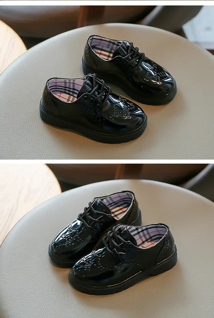 Boys Girls Fashion Leather Shoes 2025 Children New Style Oxfords Kids Flats for Baby School Party Formal Wedding Leather Shoes