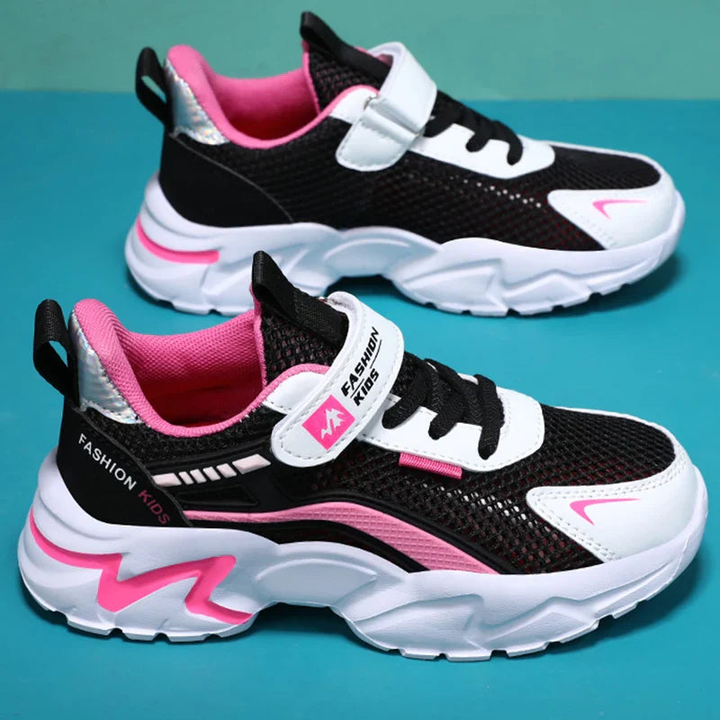 Girls Sneakers Fashion Non-Slip Casual Flat Running Shoes Breathable Lightweight Outdoor Tennis Shoes for Kids