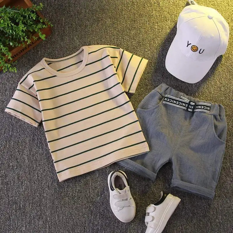 Summer Fashion Baby Boy Clothes Sets T-shirt + Pants 1-4T Toddler Casual Clothing Suits Children Kids Boys Outfits Suit