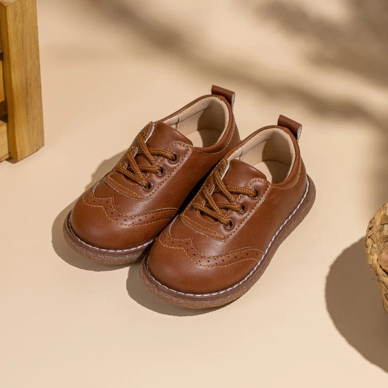 New Spring Autumn Children Formal Leather Shoes Causal Girls Fashion Flat Shoes Versatile Kids Boys Uniform Performance Shoes
