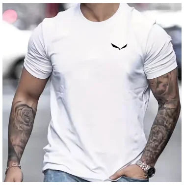 Fashion T-shirt Short Sleeve Collar Man, Loose, 100% Cotton, Needle Print, Curved Cut, Casual, Summer