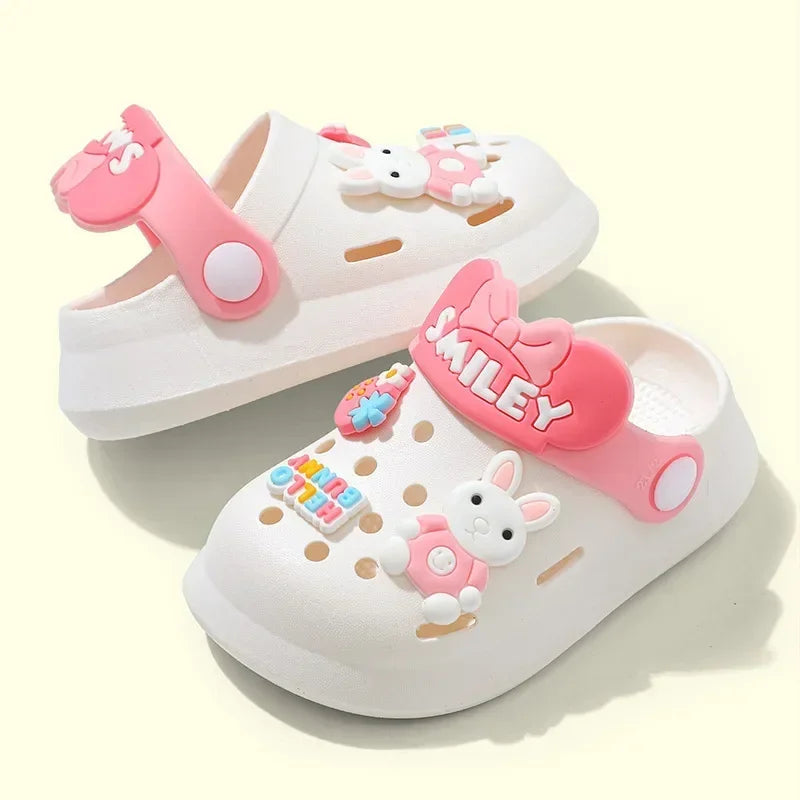 2024 Summer Baby Girl Sandals Cute Cartoon Slippers Newborn Infant Indoor Bath Anti-slip Shoes Baby Boy Beach Sandals