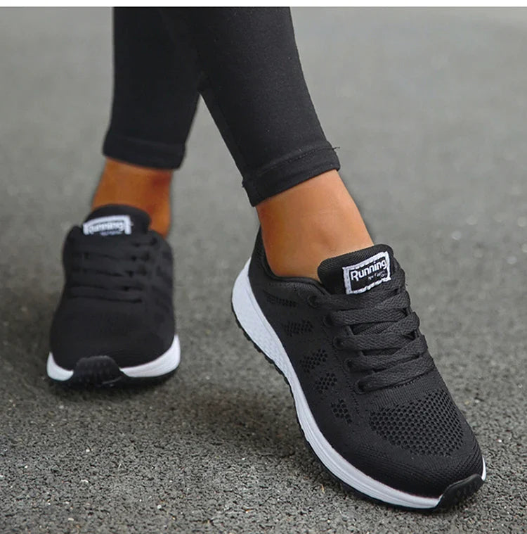 Woman Sneakers Shoes Fashion Lace Up Women's Sneakers Offers Solid Women's Sports Shoes Non-Slip Footwear Shoes For Women