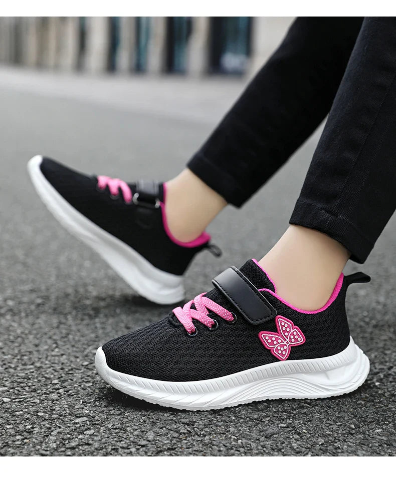 Girls' Breathable Mesh Sneakers with Bowknot Anti - Slip Casual Running Shoes for Kids Summer Sale Children's Sports Shoes