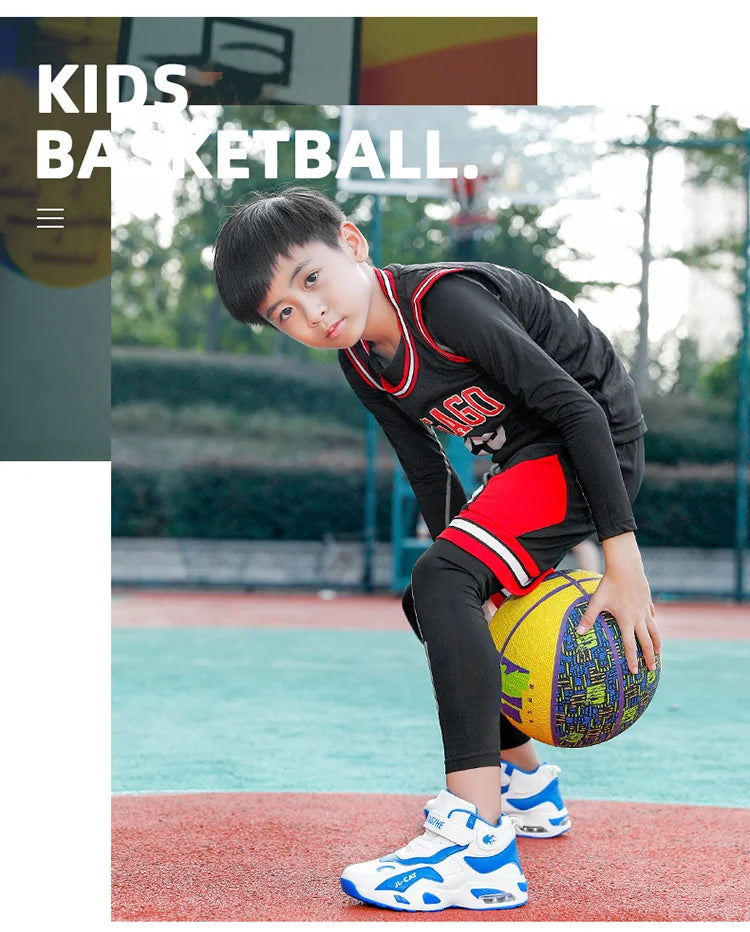 2024 Kids Basketball Shoes Boys Student Sports Shoes School Daily Outdoor Running Sneakers High Top Children Basketball Sneakers