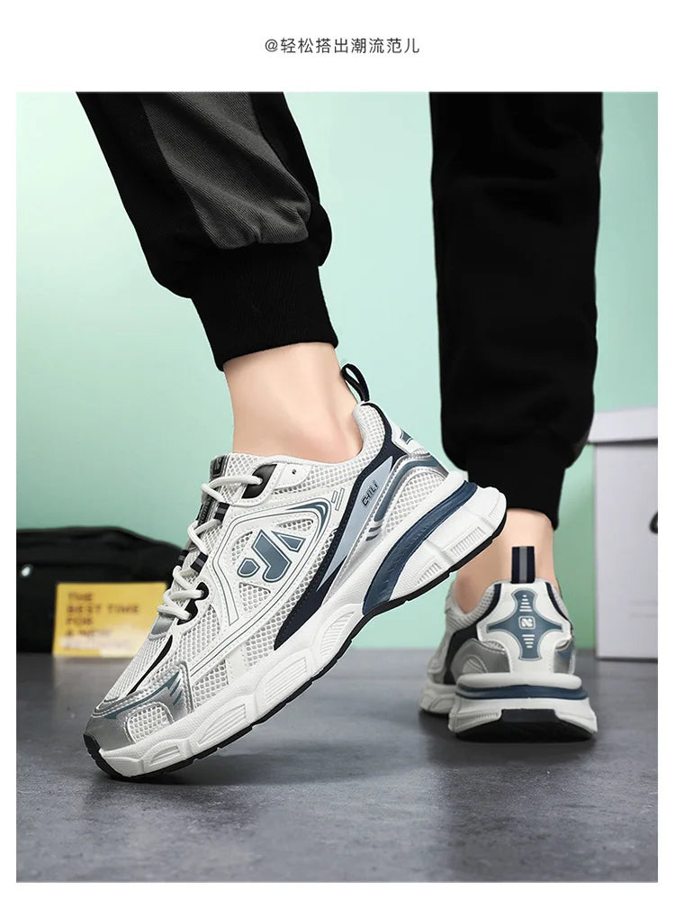 Men's Sneakers Fashion Breathable Sports Shoes Outdoor Running Shoes for Men Lace Up Platform Training Sneakers Tenis Masculino