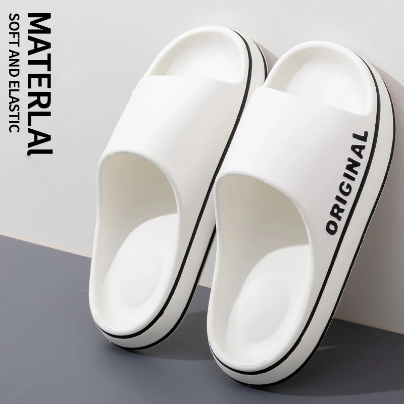 Mens Thick Sole Indoor Bathroom Anti Slip Shoes Summer Couple Sandals Feslishoet Women Letter Slippers Beach Slides Solid Color