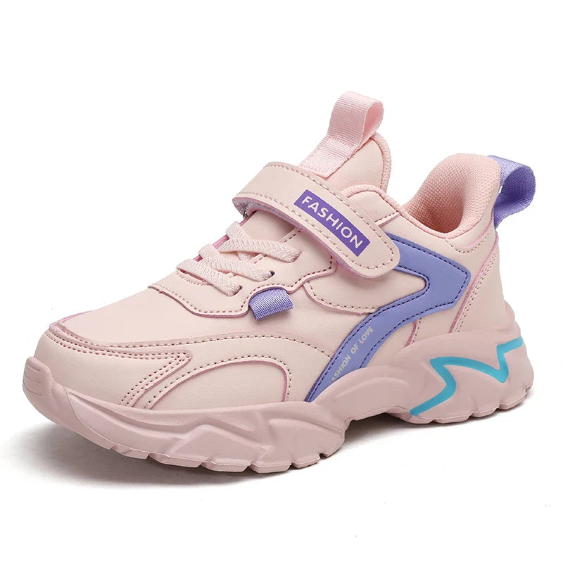 Girl's Fashion Sneakers Lovely Girls Sneaker Outdoor Breathable Mesh Flat Sport Shoes Kids Casual School Walking Shoe Antislip