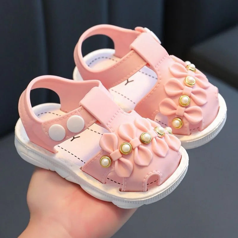 Infant Girls Sandals Summer Baby Shoes Can Make Sounds Cute Bow Princesses Kid Toddler Children Soft First Walkers