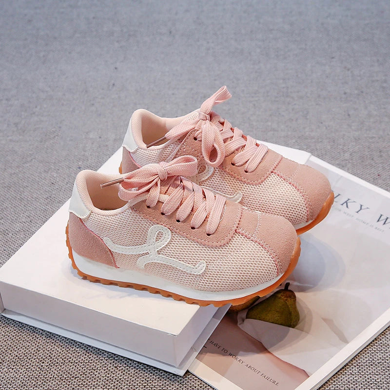 Children's Sneakers 3-18 Years Old Four Seasons Yellow Breathable Boys Girls Casual Shoes Gray Soft Non-slip Kids Running Shoes