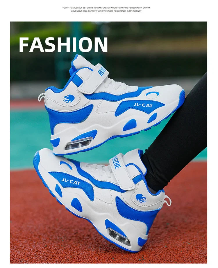 2024 Kids Basketball Shoes Boys Student Sports Shoes School Daily Outdoor Running Sneakers High Top Children Basketball Sneakers