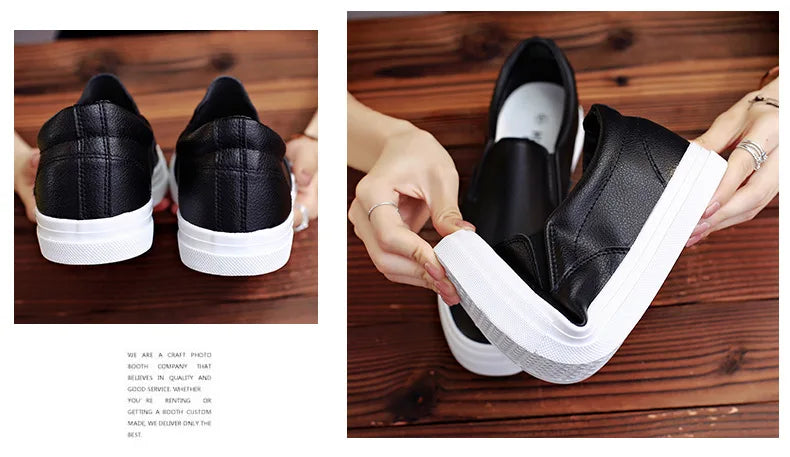 New Shoes for Men Leather Casual Shoes Spring Fashion Concise Flat Shoes 2 Colors Slip-on Loafers   (Available)