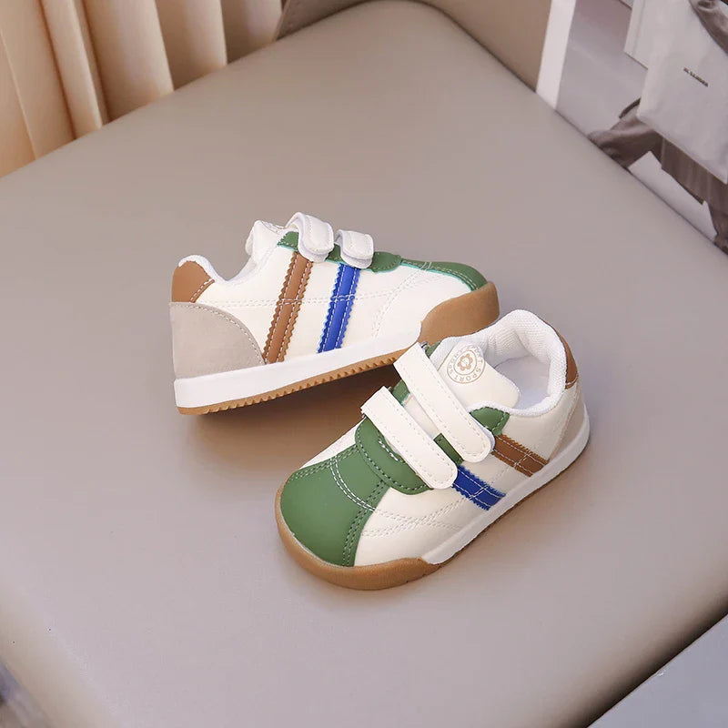Boys Baby Shoes Four Seasons Models Soft Boys Girls Argyle Shoes 0-6 Years Old Green Children's Single Shoes Small Kids Sneakers