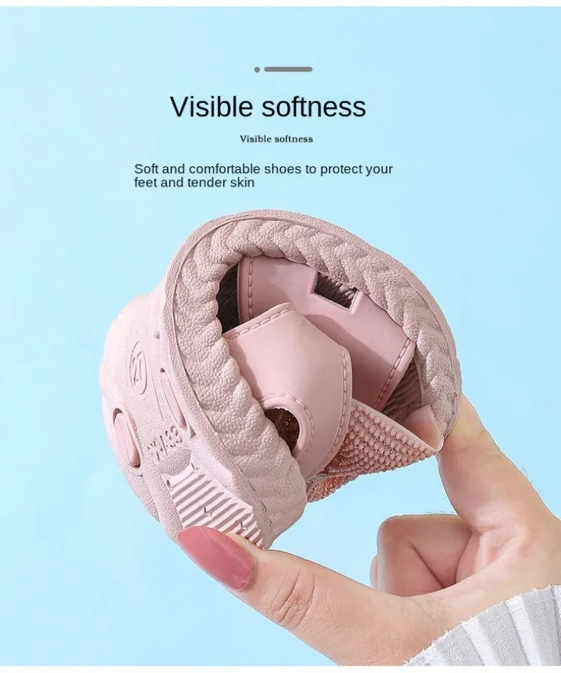 Kids Shoes Summer Girls Sandals Bow Non-slip Soft Soled Versatile Solid Korean Children Sweet Princess Shoes Beach Sandals