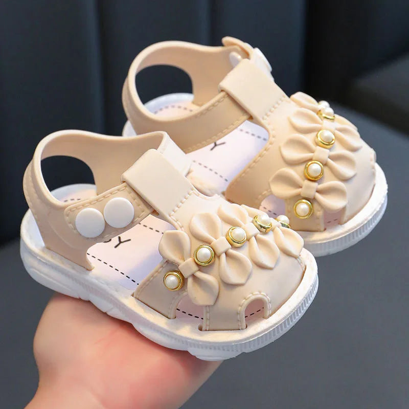Infant Girls Sandals Summer Baby Shoes Can Make Sounds Cute Bow Princesses Kid Toddler Children Soft First Walkers