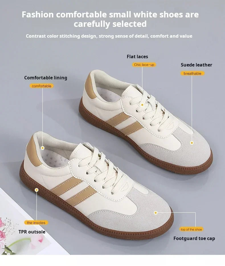 Women Sneakers Fashion Shoes Spring Trend Casual Flats Sneakers Female New Fashion Comfort White Vulcanized Platform Shoes 2024