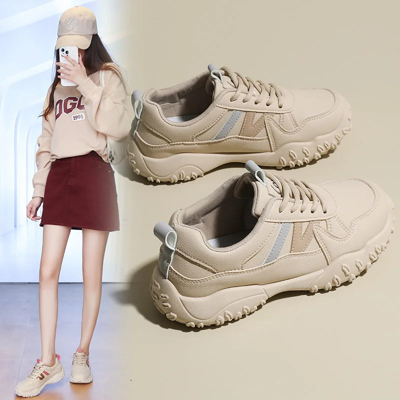 Low-top casual sneakers for women, versatile sports shoes, chunky dad shoes, slip-resistant and durable fashion shoes, KT299-1