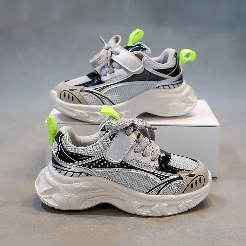 Students Sneakers Mesh Breathable 2025 Spring Autumn Boys Girls Running Shoes Versatile Children Sports Shoes Soft Sole Comfort