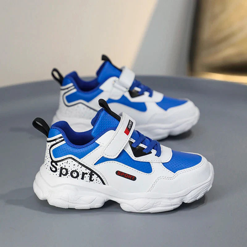 Boys Shoes Sneakers Leather Children Comfortable Flat Shoes Black White Shoes for Kids Girls School Walking Footwear Non Slip