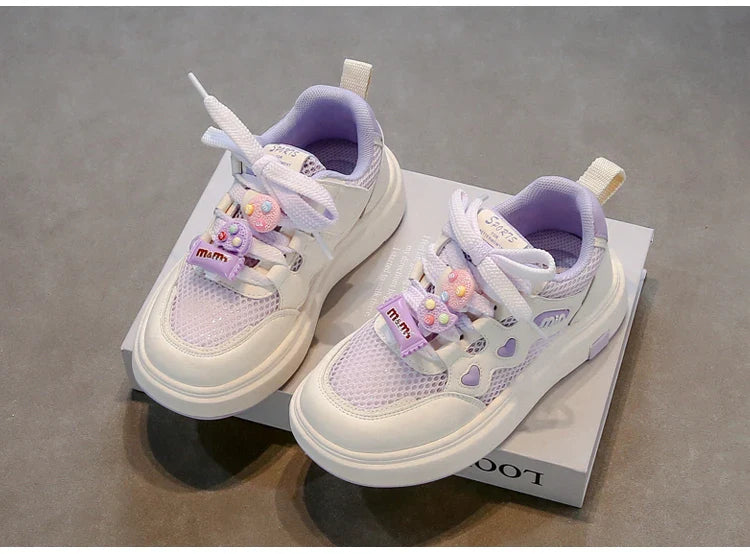 Girls' mesh shoes Spring and Autumn new children's sports shoes mesh breathable girls' casual shoes board shoes