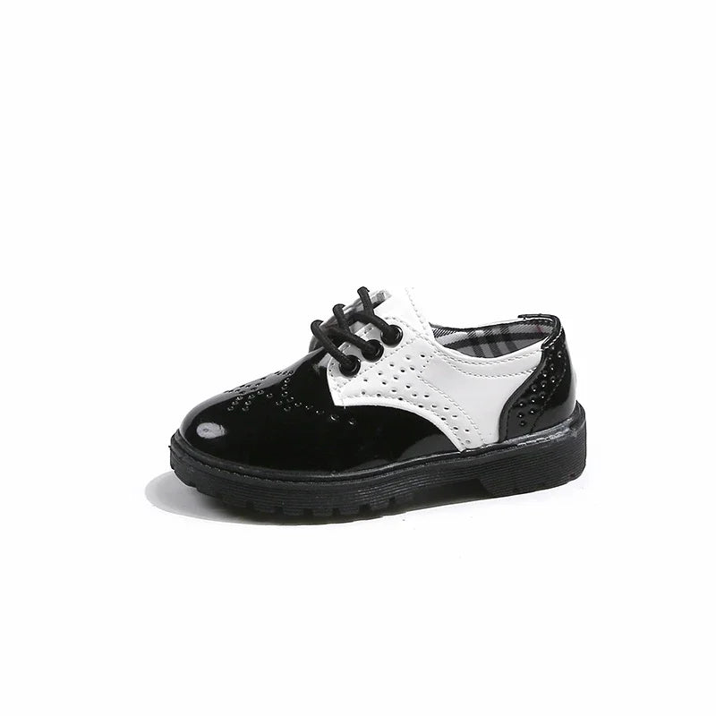 Boys Girls Fashion Leather Shoes 2025 Children New Style Oxfords Kids Flats for Baby School Party Formal Wedding Leather Shoes