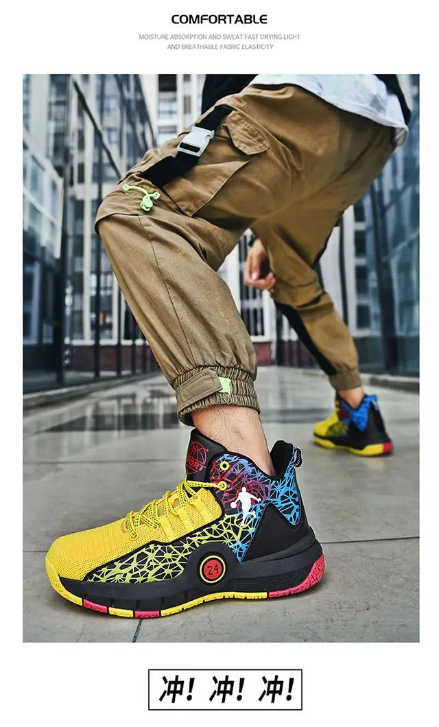 High Quality Basketball Shoes Men Sneakers Boys Basket Shoes Autumn High Top Anti-slip Outdoor Sports Shoes Trainer Male Summer