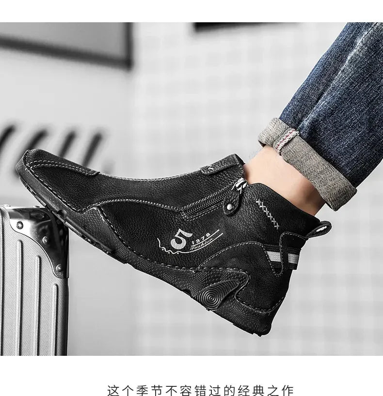 Sneakers Men Casual Shoes Outdoor Anti Slip Man Ankle Boots High Quality Sneakers Man Flat Bottomed Short Boots Shoes for Men