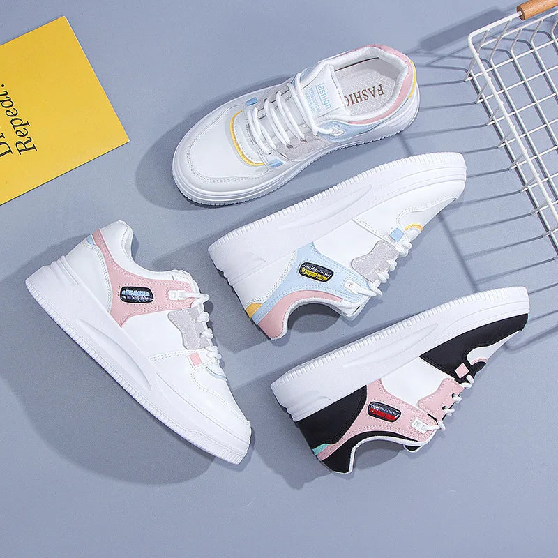Women Sneakers PU Leather Women's Shoes White Platform Casual Sneaker Spring Summer Female Board Shoes Flats Ladies Trainers