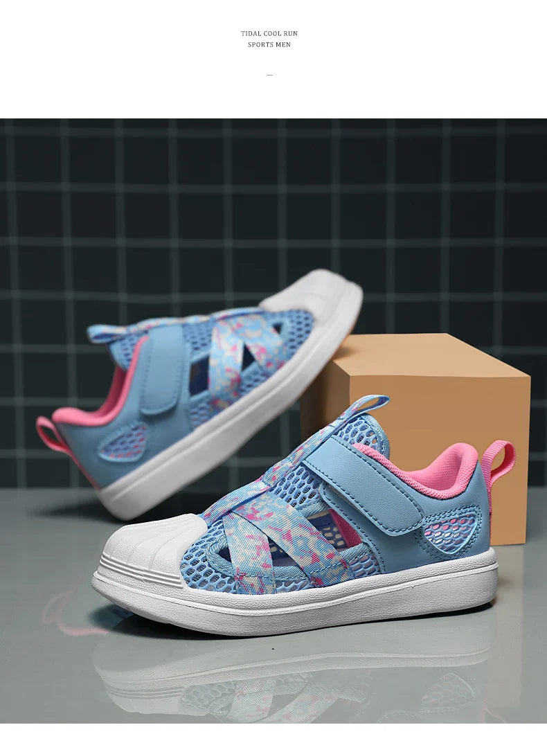 Fashion Children Soft Casual Shoes Girls Light Chunky Air Mesh Sneakers Kid Summer 4 5 6 7 8 Princess Net Sport Footwear Korean