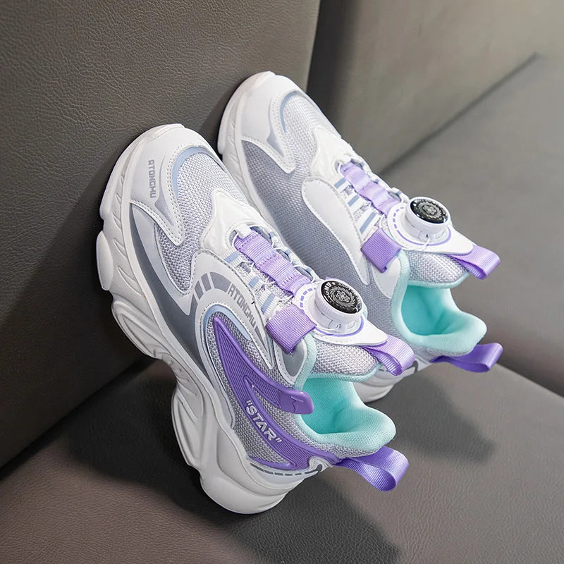 Children Boys Casual Shoes Mesh Sneakers Boys Sport Breathable Tennis Sneaker Baby Girls Spring Fashion Mesh Black Running Shoe
