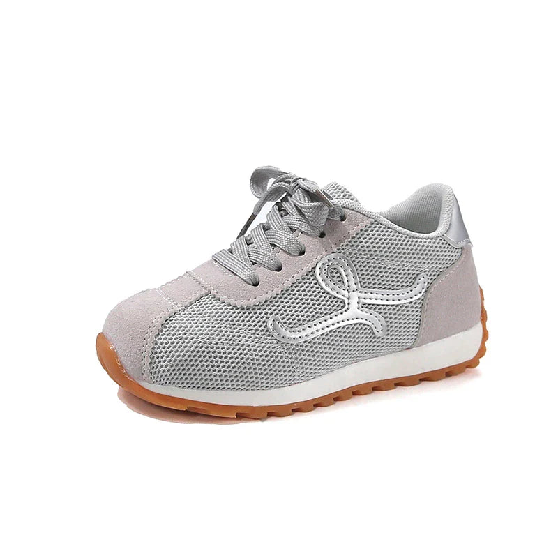 Children's Sneakers 3-18 Years Old Four Seasons Yellow Breathable Boys Girls Casual Shoes Gray Soft Non-slip Kids Running Shoes