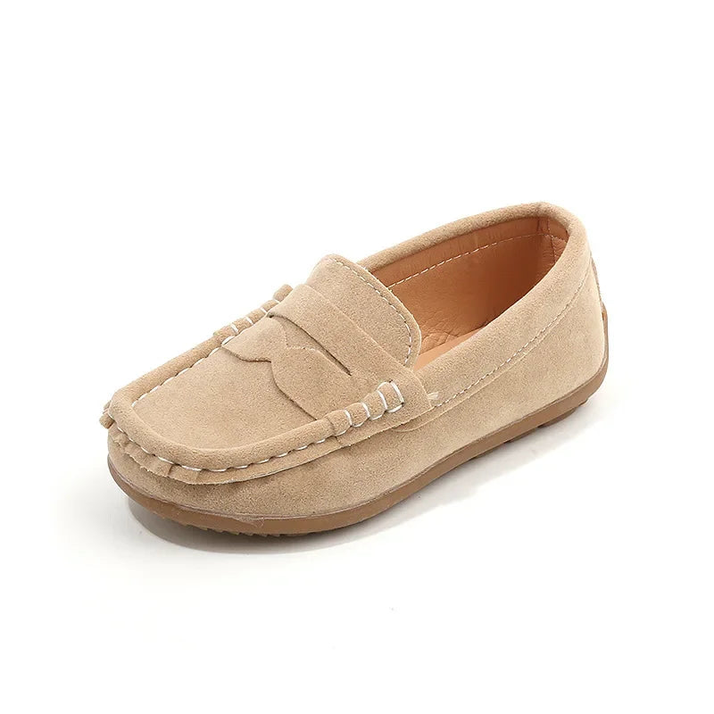 Boy Leather Shoe Fashion Solid Color Versatile Kids School Causal Single Shoes Breathable Non-slip Children Slip-on Flat Loafers