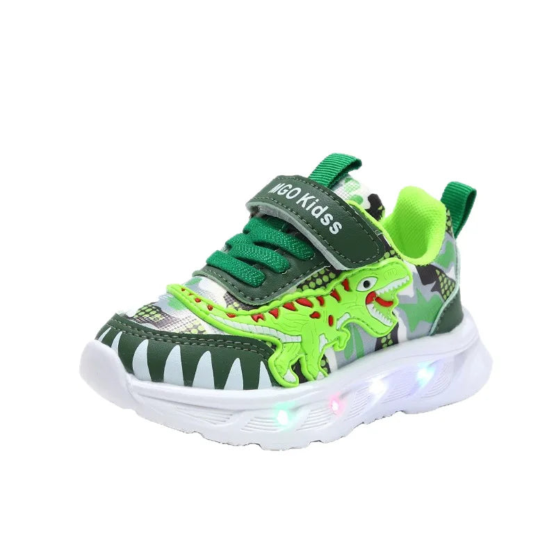 New Cartoon Boys Shoes Led Lighted Fashion Casual Sneakers Luminous Infant Tennis Toddler Sport Lighted Baby Casual Shoes