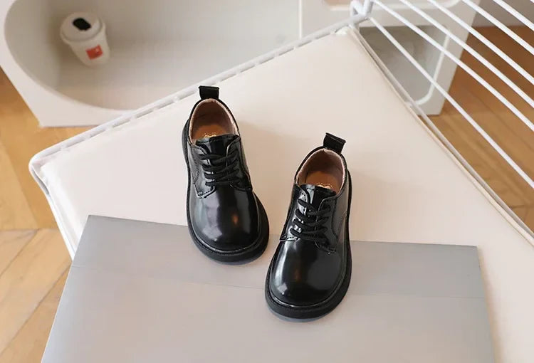 Children Shoes School Uniform Versatile Kids Leather Shoes Black Causal Boys Girls Fashion Performance Flat Shoes Simple Trend