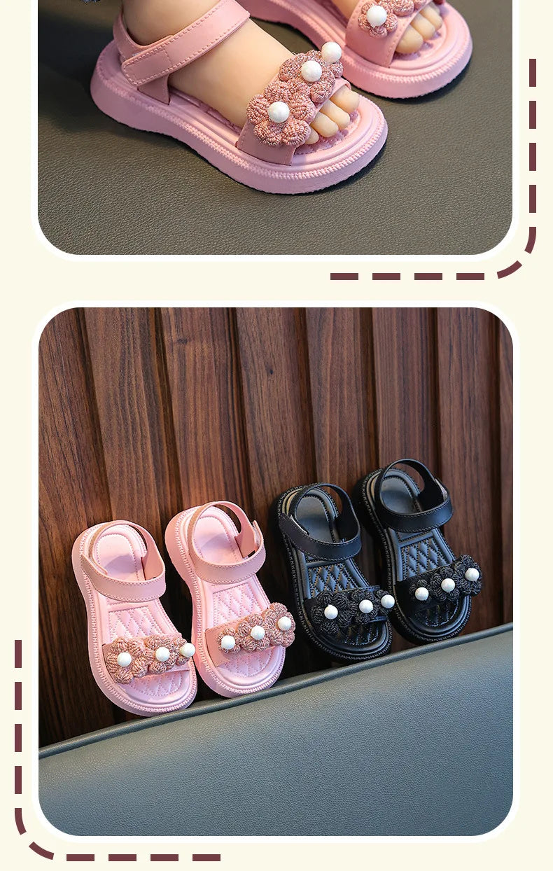 Outdoor Summer Versatile Girls Sandals Children Princess Shoes Casual School Kids Shoes Beach Sandals Children Students Kids